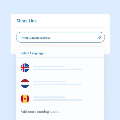 Choose a language for the onboarding link